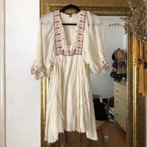 free people white embroidered dress